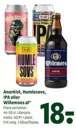 Anarkist, Humlesovs, !PA eller Willemoes øl