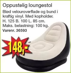 Oppustelig loungestol Varenr. 36593