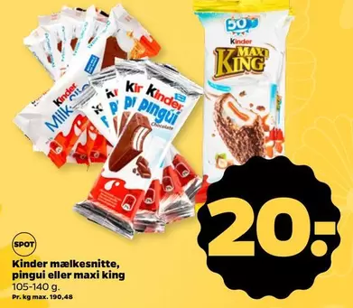 Kinder - mælkesnitte, pingui eller maxi king