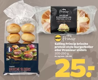 brioche pretzel style burgerboller eller Premier slider