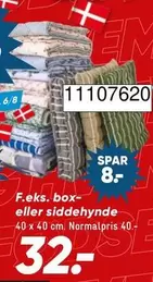 F.eks. box- eller siddehynde