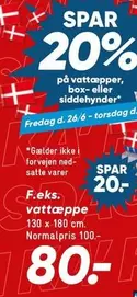 vattæpper, box- eller siddehynder