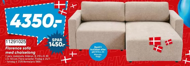 Florence sofa med chaiselong