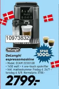 DeLonghi espressomaskine Model: ECAM 223.61.GB