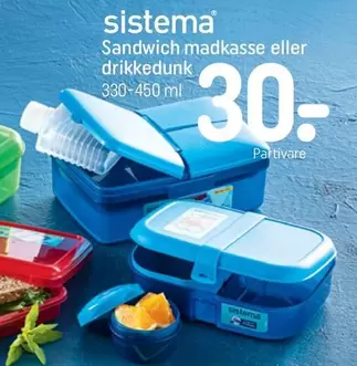 Sandwich madkasse eller drikkedunk