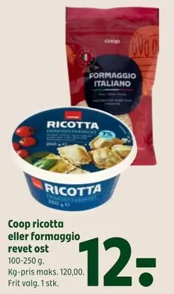 Ricotta Eller Formaggio Revet Ost