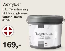 Vævfylder 5 L. Grundmaling til filt- og glasvæv. Varenr. 45239