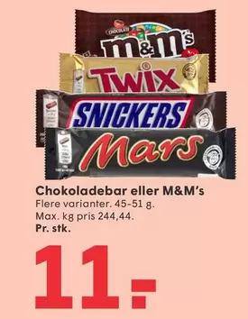 Chokoldebar eller M&M's