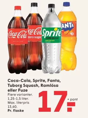 Coca Cola - Coca-Cola, Sprite, Fanta, Tuborg Squash, Ramlösa eller Fuze