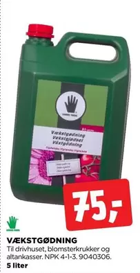 VÆKSTGØDNING Til drivhuset, blomsterkrukker og altankasser. NPK 4-1-3. 9040306.
