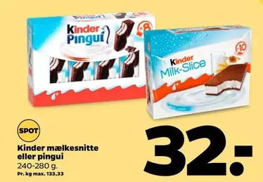 Kinder - mælkesnitte eller pinguï
