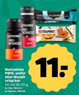 Orange - Nutramino PWO, wafer eller Murph crisp bar