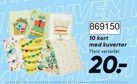 Kort - 869150 10 kort med kuverter