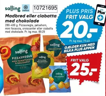 Madbrød eller ciabatta med chokolade