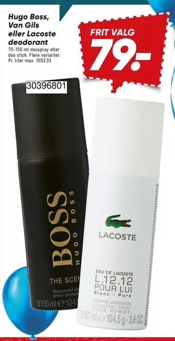 Hugo Boss, Van Gils eller Lacoste deodorant