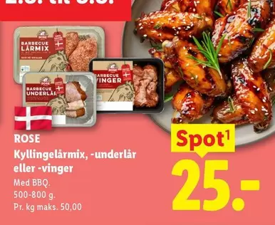 Rose - Kyllingelår-mix, -underlår eller -vinger