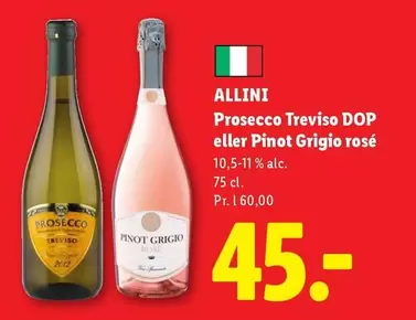 Rose - Prosecco Treviso DOP eller Pinot Grigio rosé