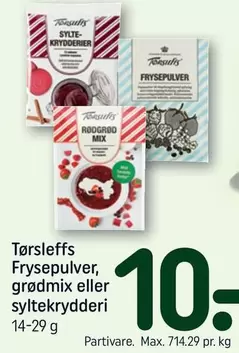 Frysepulver, grødmix eller syltekrydderi