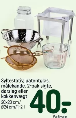 Syltestativ, patentglas, målekanne, 2-pak sigte