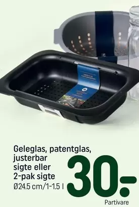 Geleglas, patentglas, justerbar sigte eller 2-pak sigte