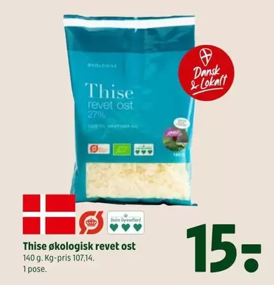 Økologisk revet ost