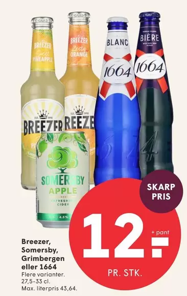 Orange - Breezer, Somersby eller 1664