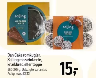 romkugler, mazarintærte, knæbrød eller toppe