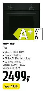 Siemens - Ovn HB010FBA1