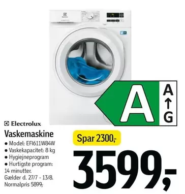 Electrolux - Vaskemaskine Model: EFI611WB4W