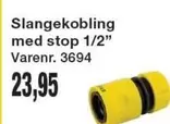 Slangekobling med stop 1/2"