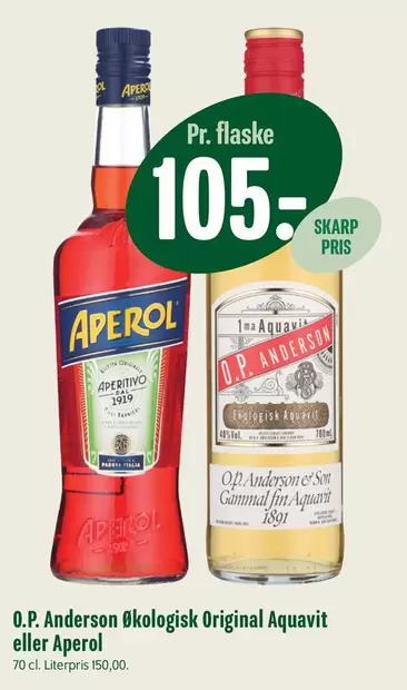 Aperol - O.P. Anderson Økologisk Original Aquavit eller
