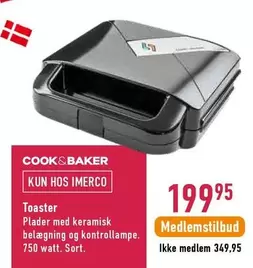 Toaster Plader med keramisk belægning og kontrollampe.