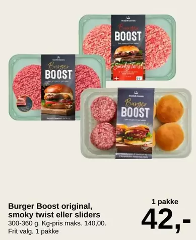 Burger Boost original, smoky twist eller sliders