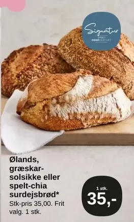Ølands, græskar, solsikke eller spelt-chia surdejsbrød