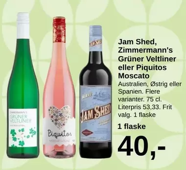 Rose - Zimmermann's Grüner Veltliner eller Piquitos Moscato