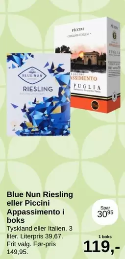 Riesling eller Appassimento i boks