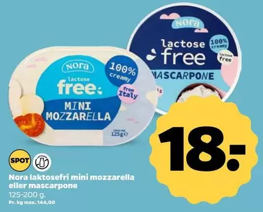 Nora laktosefri mini mozzarella eller mascarpone