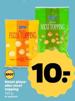 Revet pizza- eller mexi topping