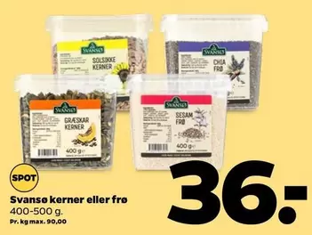 Svanse kerner eller frø