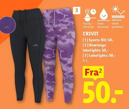 Sports-BH, Knælange Løbetights, Løbetights
