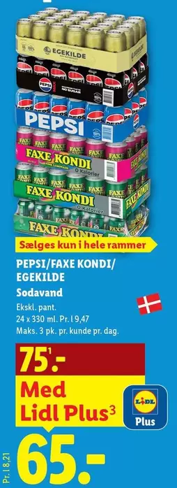 Pepsi - PEPSI/FAXE KONDI/ EGEKILDE Sodavand