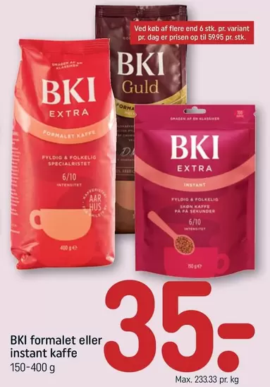 Formalet Eller Instant Kaffe