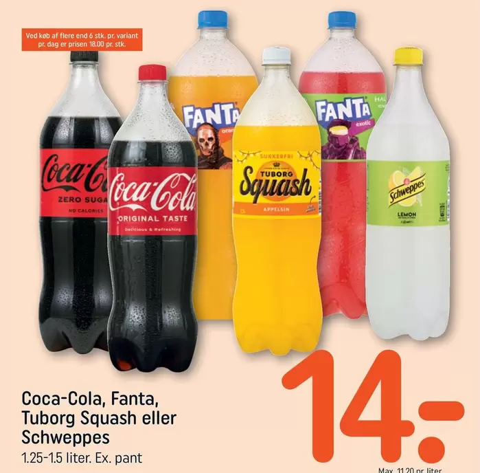 Coca Cola - Coca-Cola, Fanta, Tuborg Squash eller Schweppes
