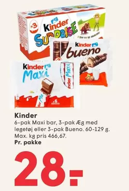Kinder - Surprise, Maxi bar, Bueno