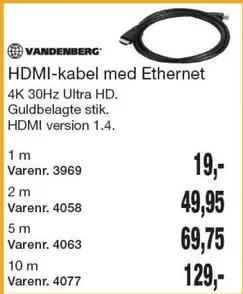 HDMI-kabel med Ethernet