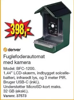 Fuglefoderautomat med kamera