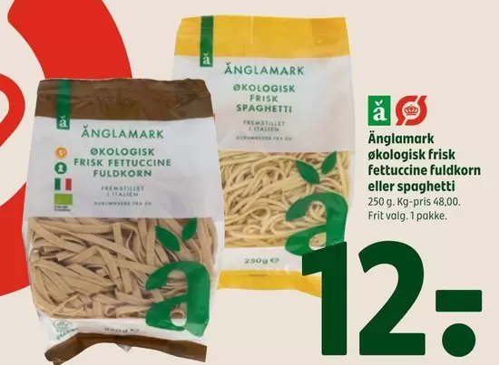 økologisk frisk fettuccine fuldkorn eller spaghetti