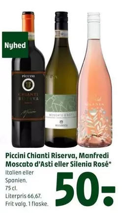 Chianti Riserva, Manfredi Moscato d'Asti eller Silenia Rosé