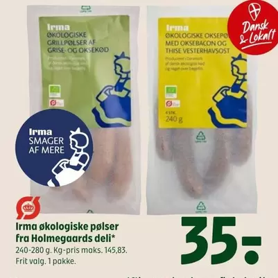 økologiske pølser fra Holmegaards deli