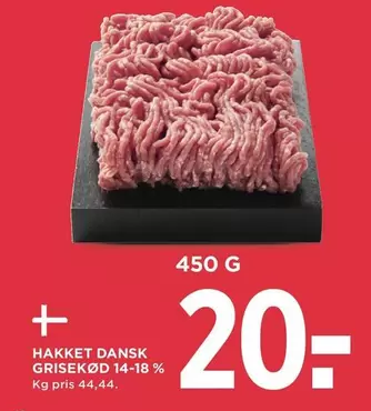 Hakket Dansk Grisekød 14-18 %